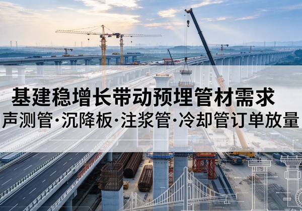 白朗基建稳增长带动预埋监测管材需求，声测管、沉降板、注浆管订单持续放量